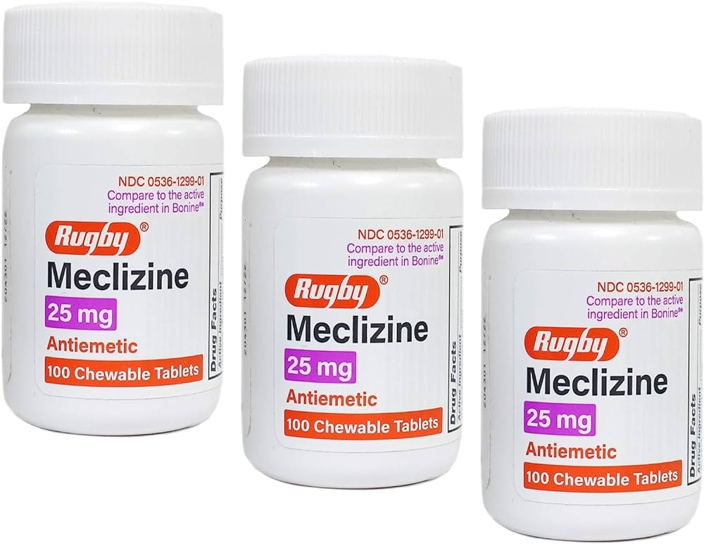 Amazon.Com: Meclizine Hcl 25Mg Generic For Bonine Chewable Tablets, 100  Count (Pack Of 3) : Health & Household