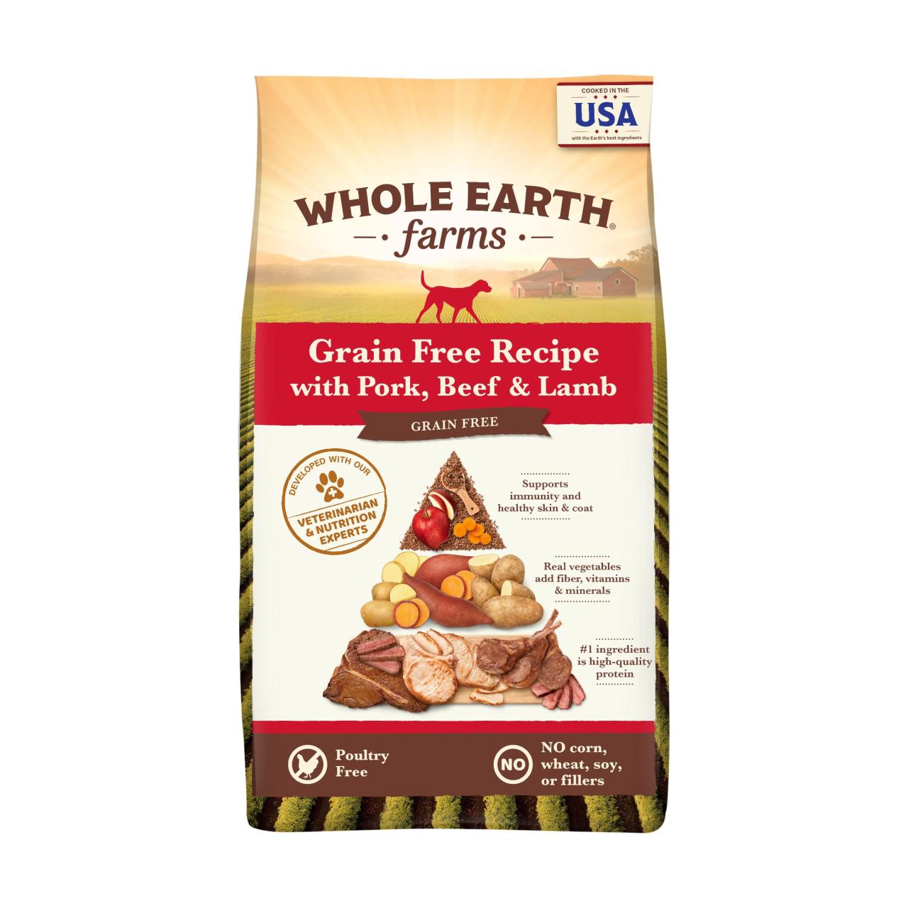 Amazon.Com: Whole Earth Farms Grain Free Recipe Dry Dog Food, Pork, Beef &  Lamb, 4-Pound : Pet Supplies