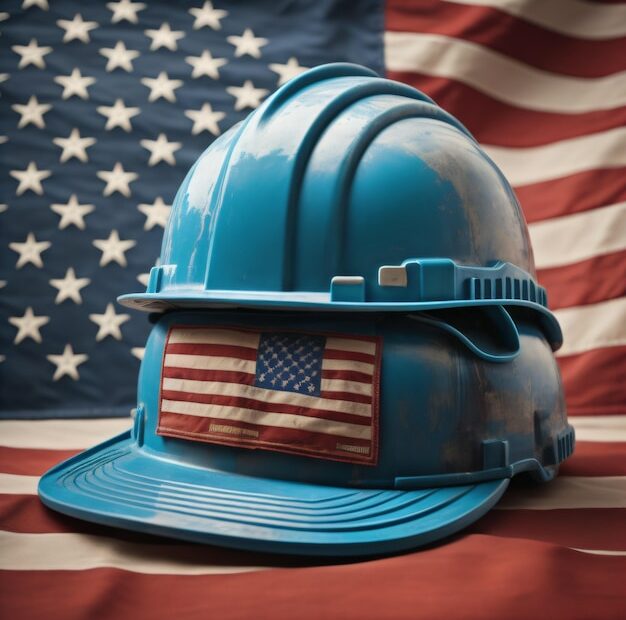 Premium Ai Image | A Helmet With The American Flag On It Is On A Flag.