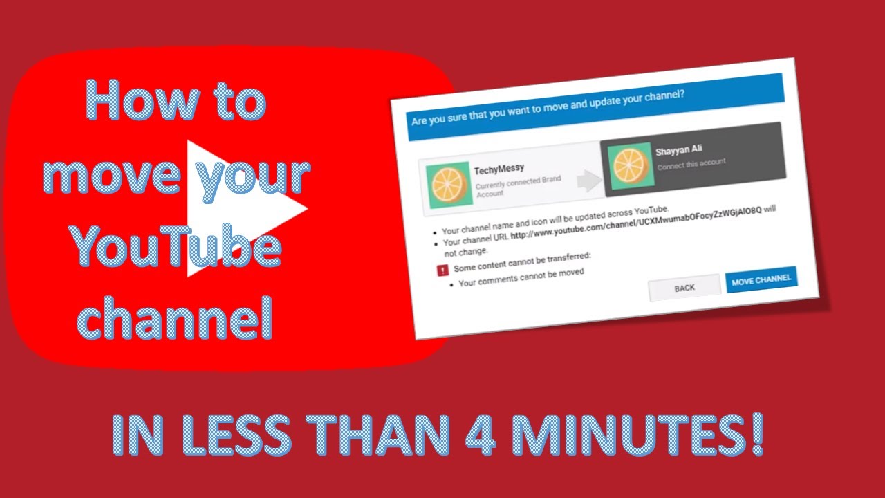 How To Move A Youtube Channel'S Contents And Videos To Another Channel In  2020 - Youtube