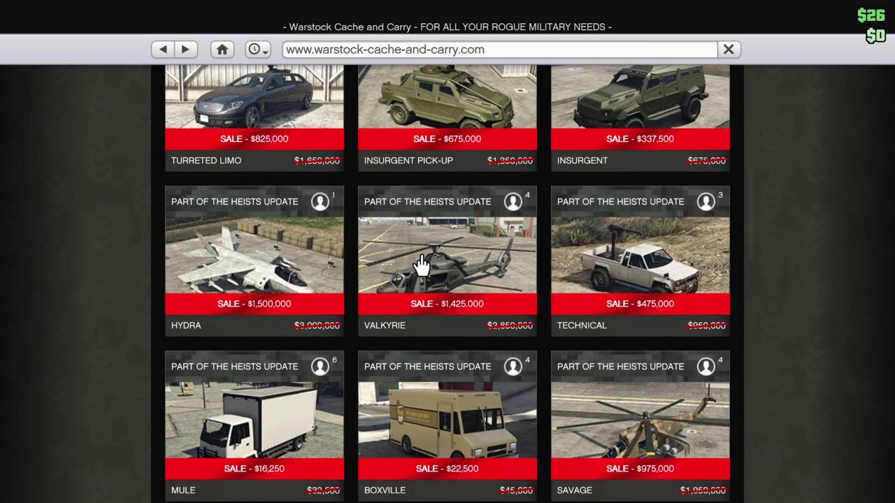 Gta 5 Online Warstock Cache & Carry 50% Off All Items - Youtube