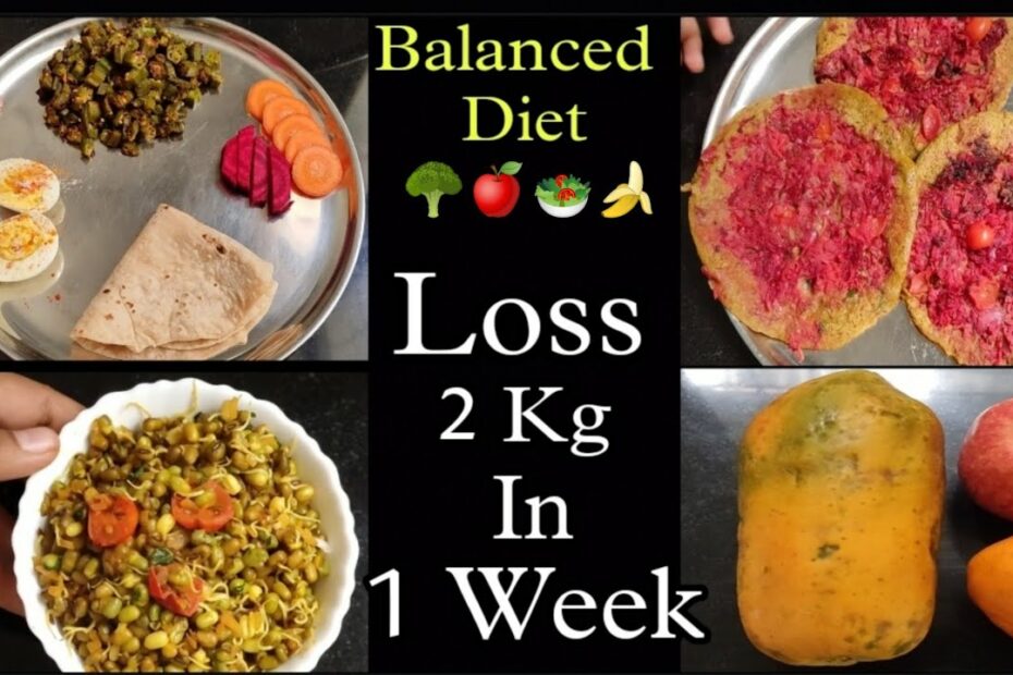 Balanced Diet For Weight Loss - 2Kg In 1 Week / Healthy Full Diet Plan -  Youtube