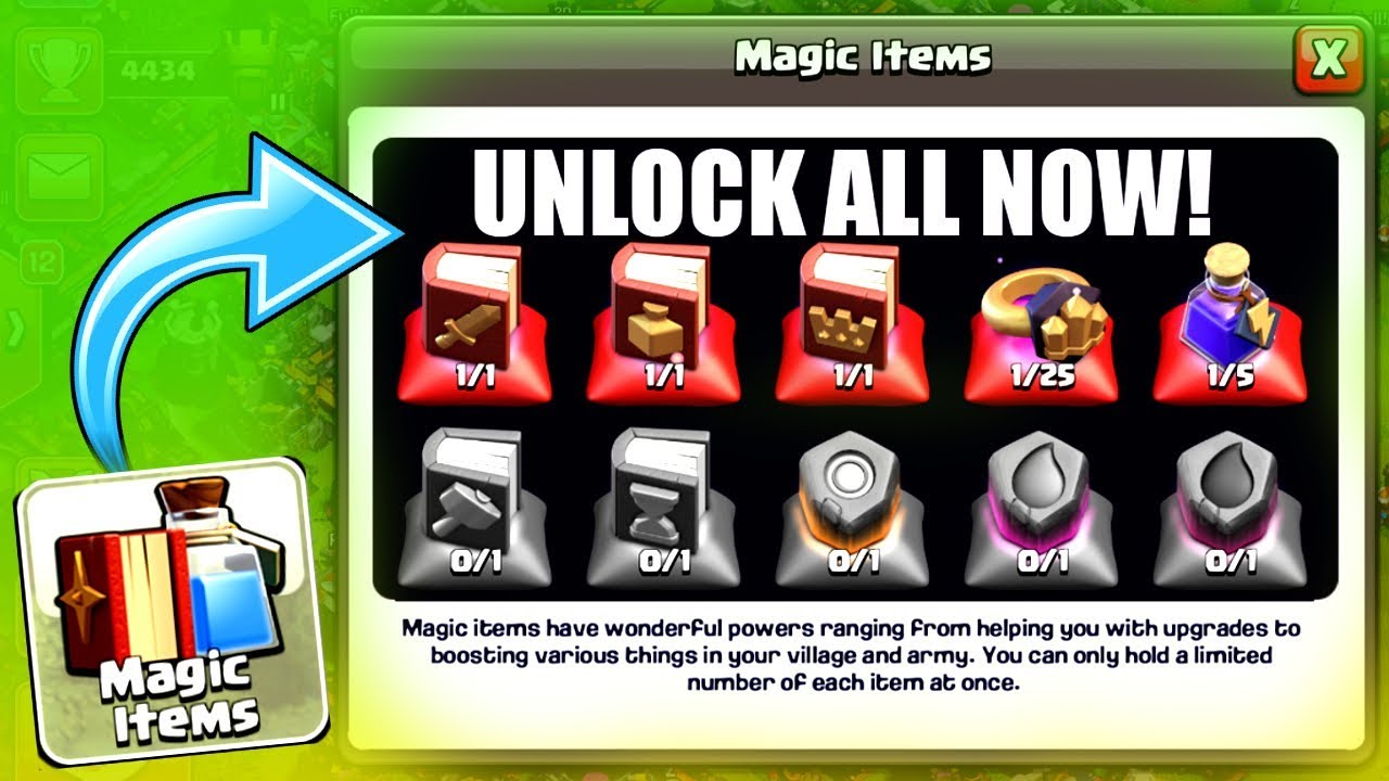 Get All Magic Items Now!! - Clash Of Clans - Prepare For The New Update! -  Youtube
