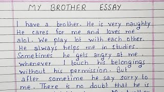 Write An Essay On My Brother | Essay Writing | English - Youtube