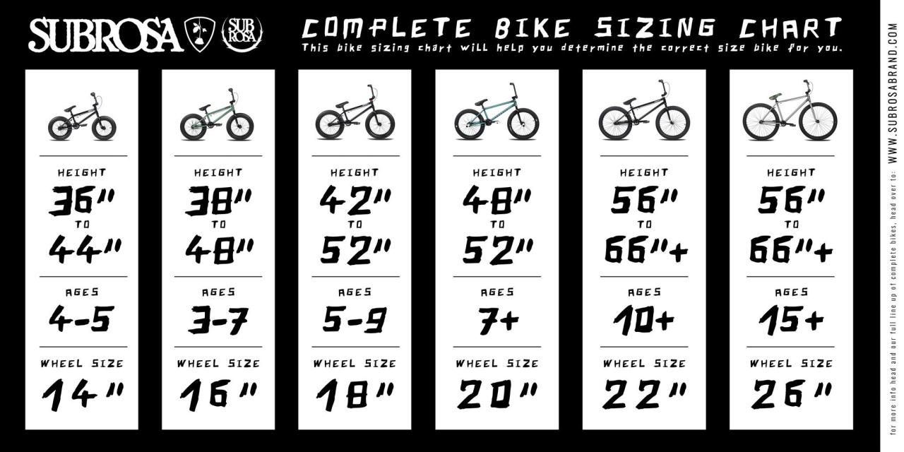 Bike Sizing Charts - Sc Bicycles