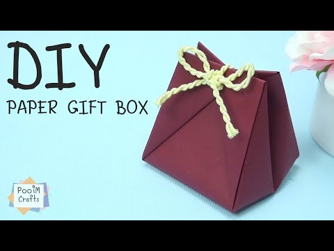 DIY PAPER GIFT BOX WITHOUT GLUE | วิธีทำกล่องใส่ของขวัญ ของชำร่วยแบบง่ายๆ